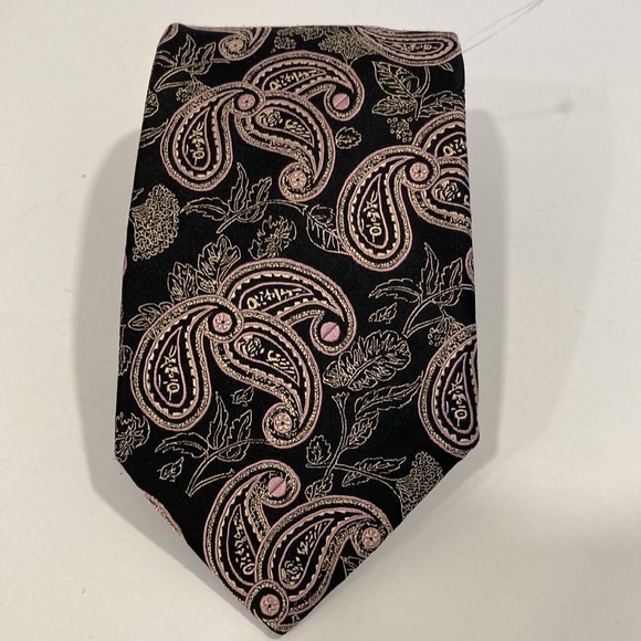 Robert Talbott Best of Class Tie Black with Pink Paisley - Picture 8 of 9